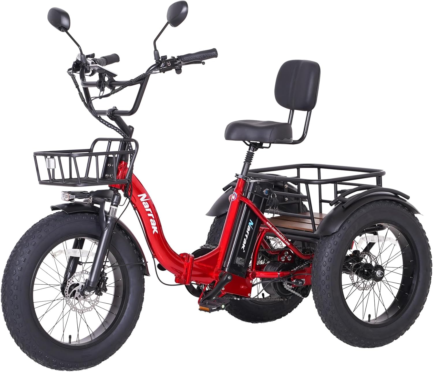 Electric Tricycle for Adults,Fat Tire Folding Electric Trike