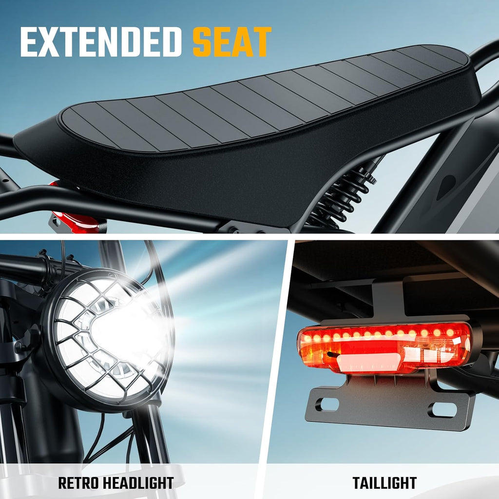 TST Electric Bike for Adults 1500W Peak 20" Fat Tire All-Terrain E-Bike