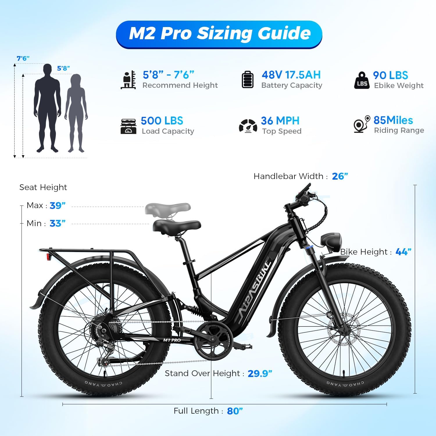 M2 pro Electric Bike,1800W Peak Motor Electric Bike Mountain Bike