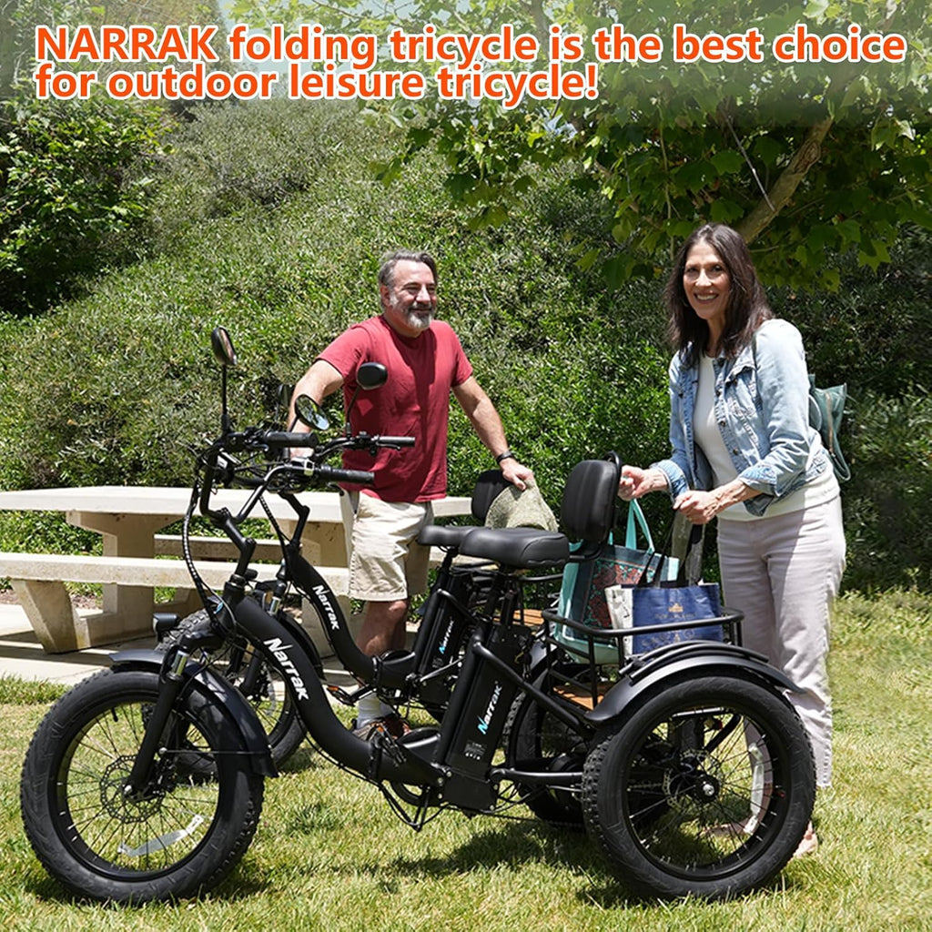 Electric Tricycle for Adults,Fat Tire Folding Electric Trike