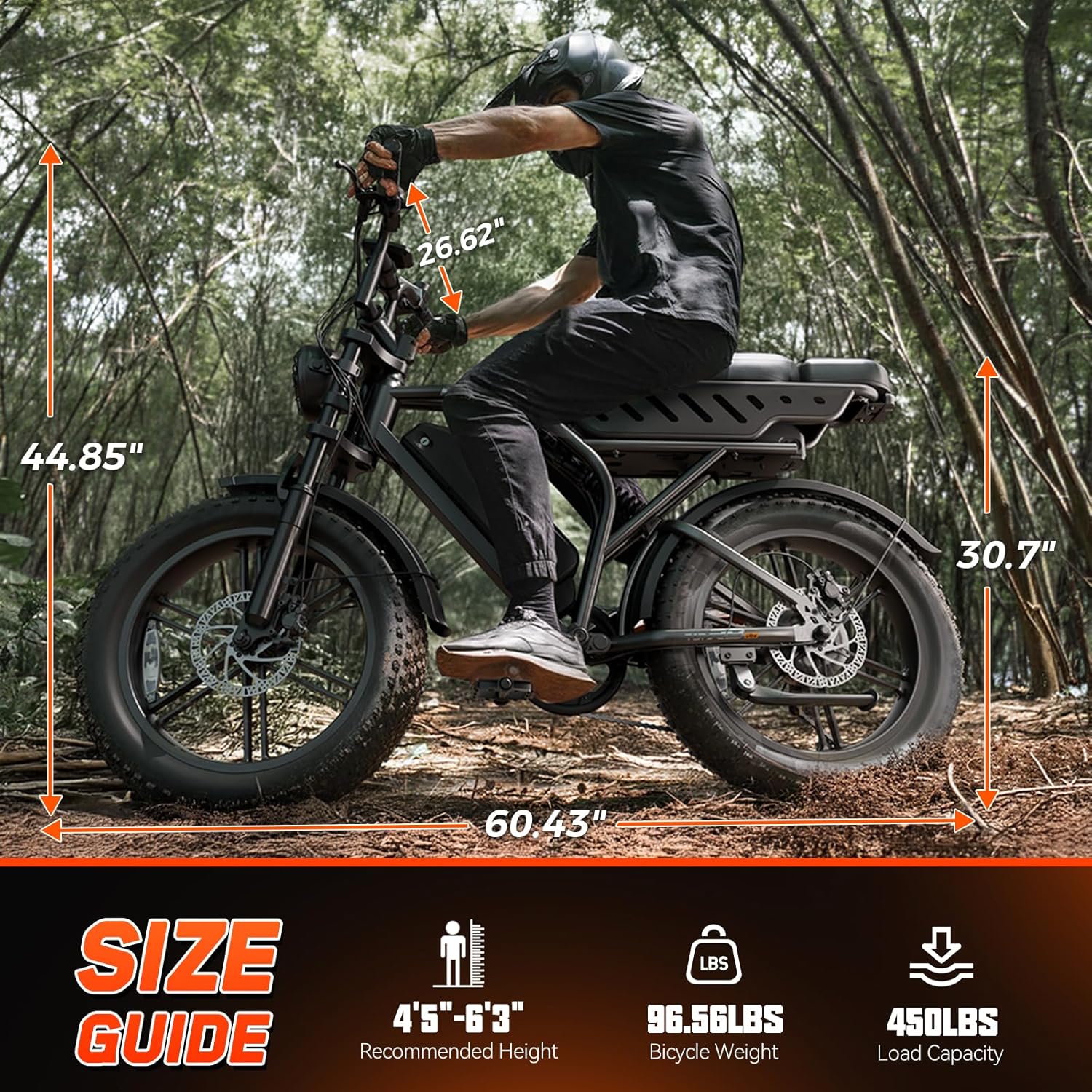 Electric Bike for Adults, 1500W Peak Ebike, 48V 15AH