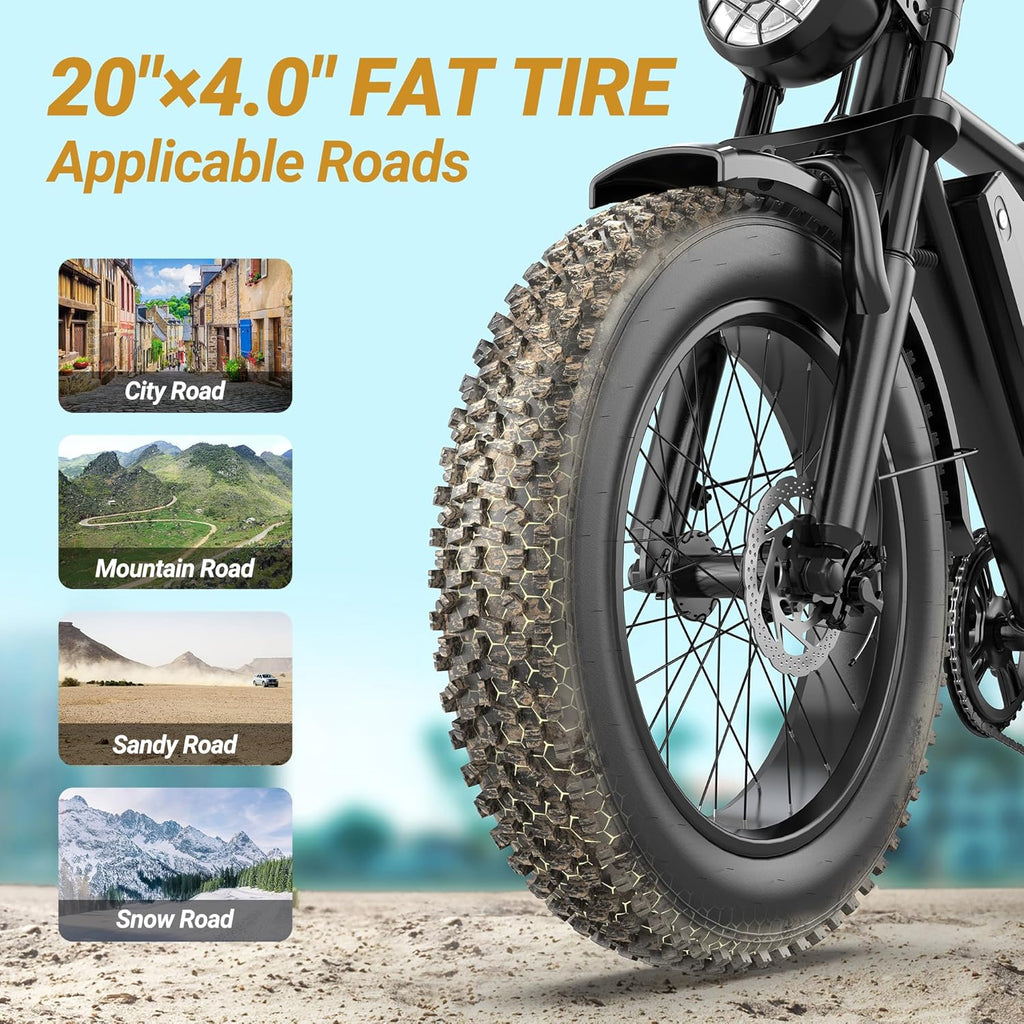 Electric ebike | Full Suspension | 31MPH Top Speed | Range 40-70 Miles